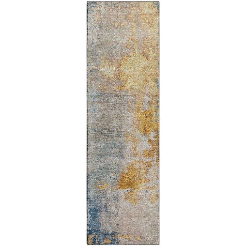 Luxury Washable Indoor/Outdoor Bresca Linen 2'3" x 7'6" Runner Rug. Picture 1