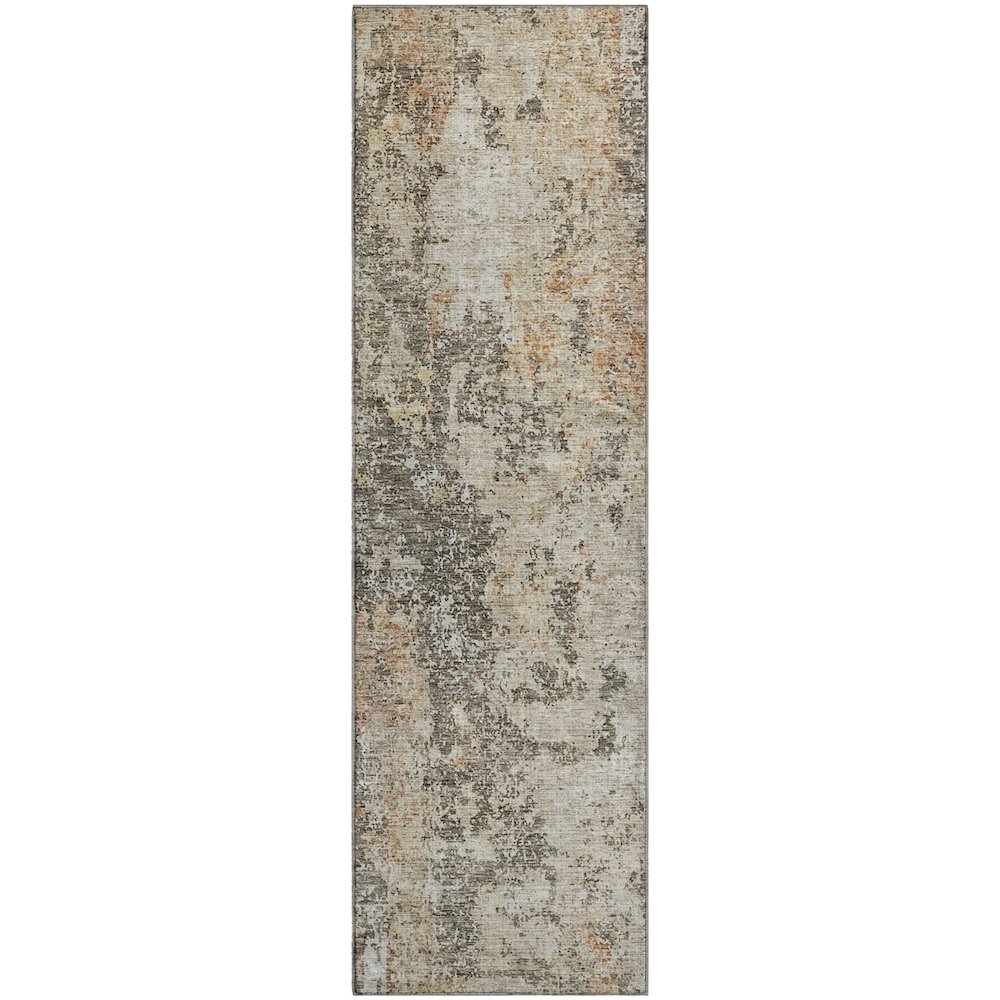 Luxury Washable Indoor/Outdoor Bresca Terracotta 2'3" x 7'6" Runner Rug. Picture 1