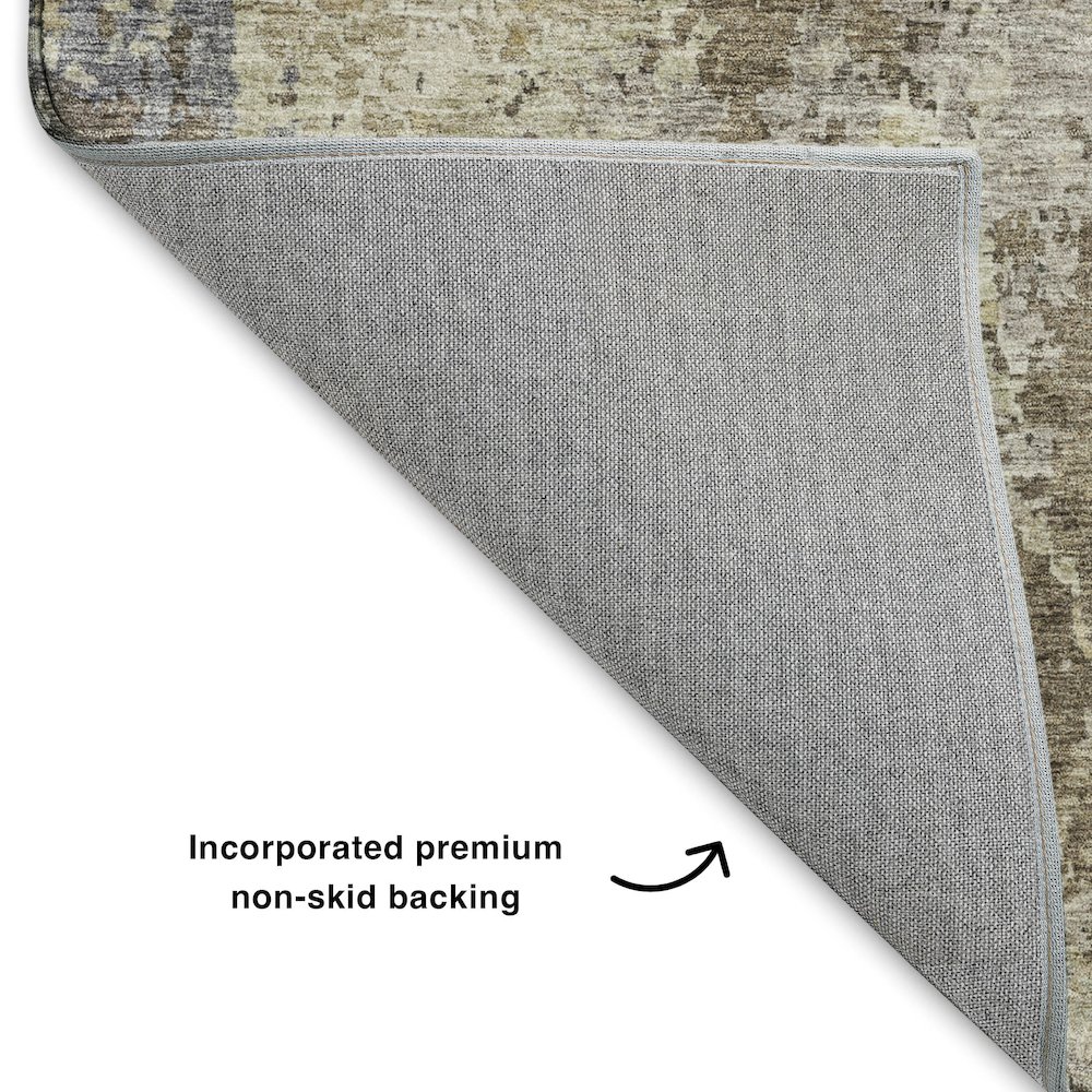 Luxury Washable Indoor/Outdoor Bresca Beige 1'8" x 2'6" Rug. Picture 4