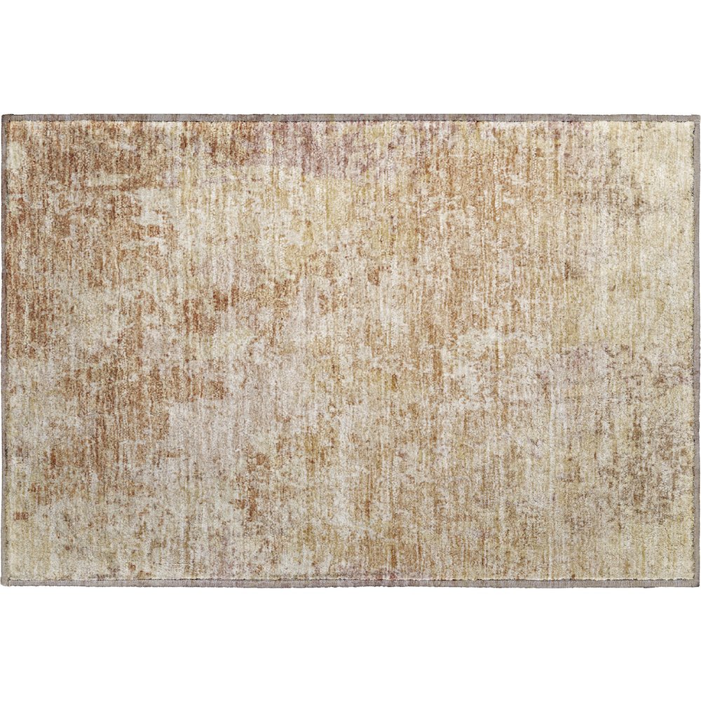 Luxury Washable Indoor/Outdoor Bresca Copper 1'8" x 2'6" Rug. Picture 1