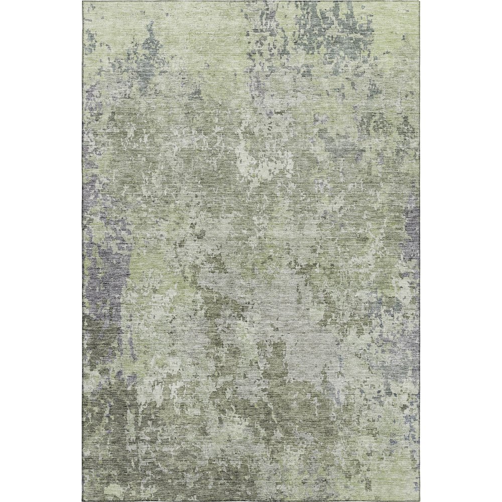Luxury Washable Indoor/Outdoor Bresca Green 2'6" x 3'10" Rug. Picture 1