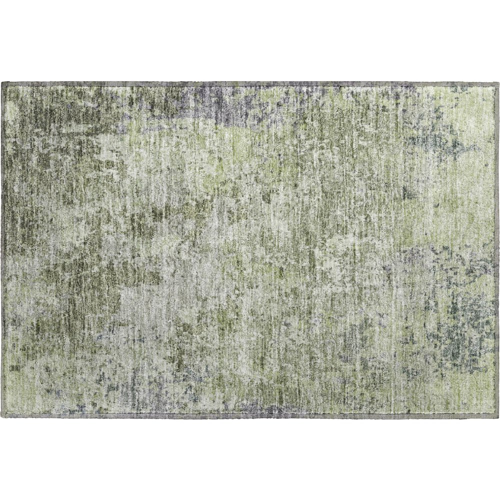Luxury Washable Indoor/Outdoor Bresca Green 1'8" x 2'6" Rug. Picture 1