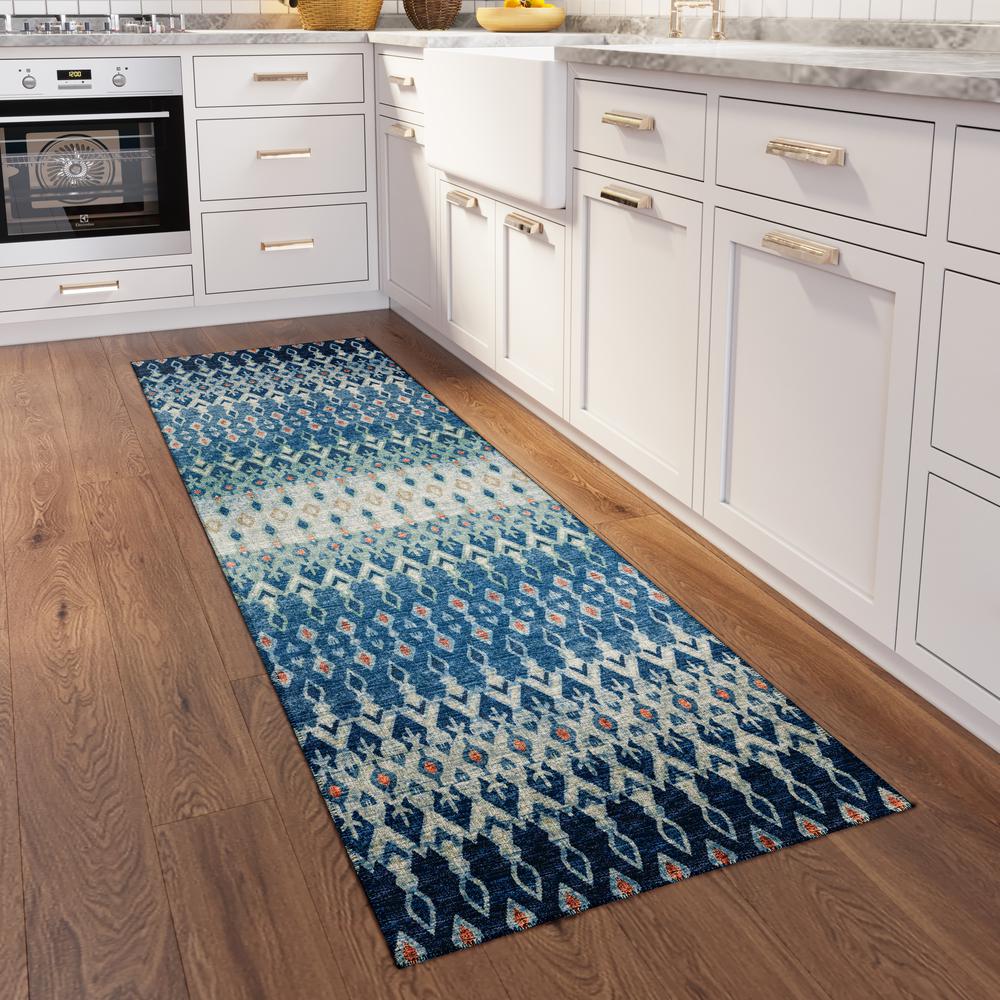 Bravado Seaglass Transitional Ikat 2'3" x 7'6" Runner Rug Seaglass ABV31. Picture 1
