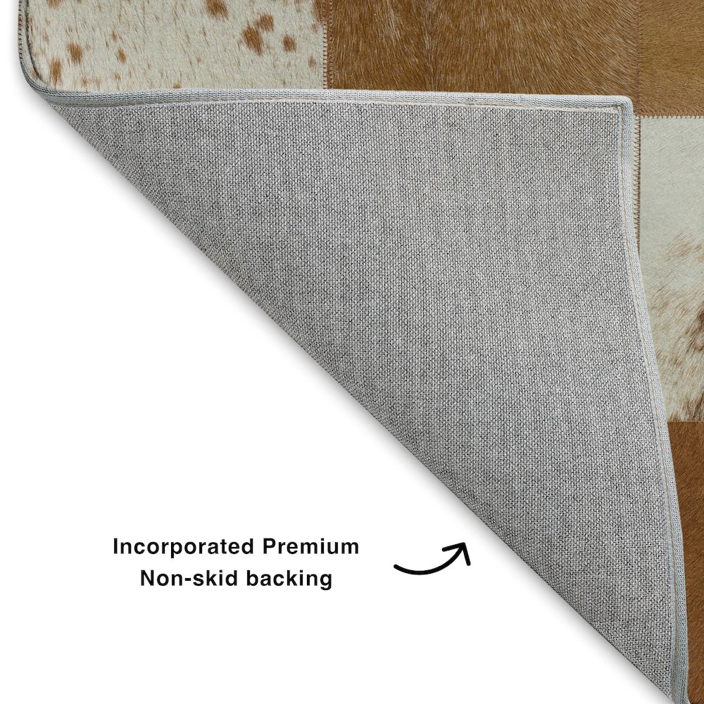 Luxury Washable Indoor/Outdoor Bozeman Brown 1'8" x 2'6" Rug. Picture 4