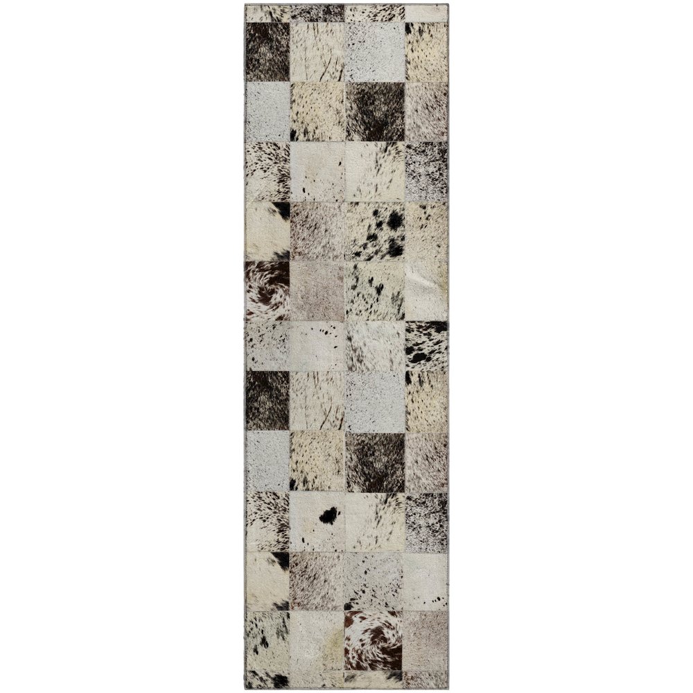 Luxury Washable Indoor/Outdoor Bozeman Cream 2'3" x 7'6" Runner Rug. Picture 1