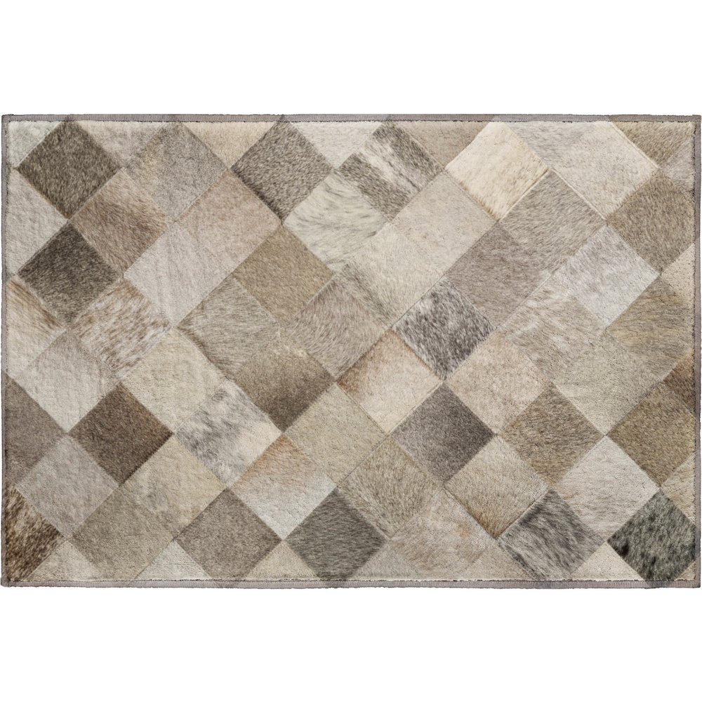 Luxury Washable Indoor/Outdoor Bozeman Gray 1'8" x 2'6" Rug. Picture 1