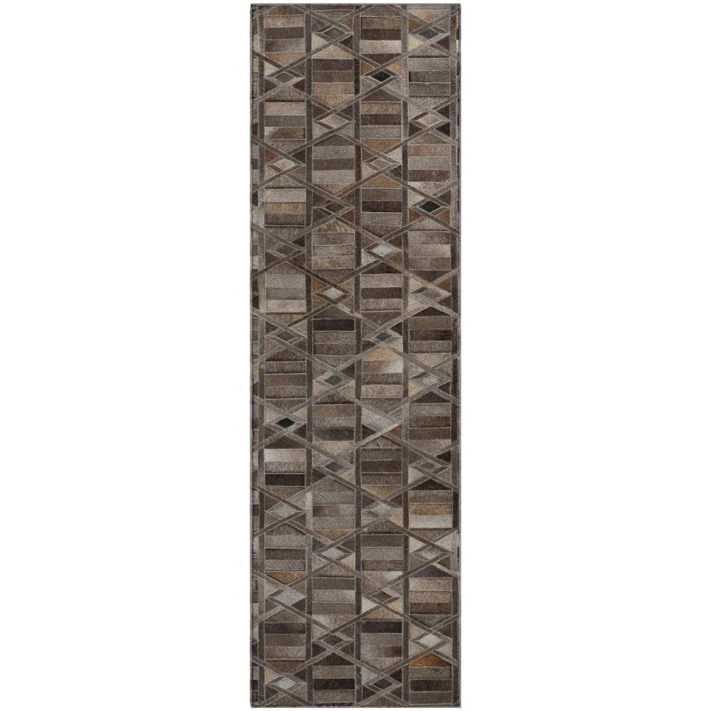 Luxury Washable Indoor/Outdoor Bozeman Gray 2'3" x 7'6" Runner Rug. Picture 1