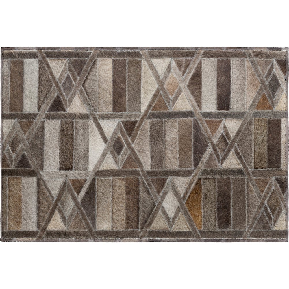 Luxury Washable Indoor/Outdoor Bozeman Gray 1'8" x 2'6" Rug. Picture 1
