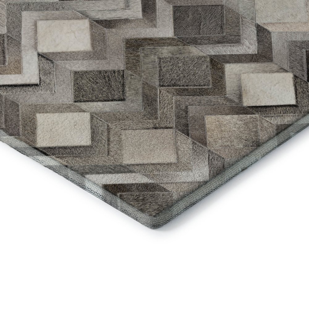 Luxury Washable Indoor/Outdoor Bozeman Gray 1'8" x 2'6" Rug. Picture 2