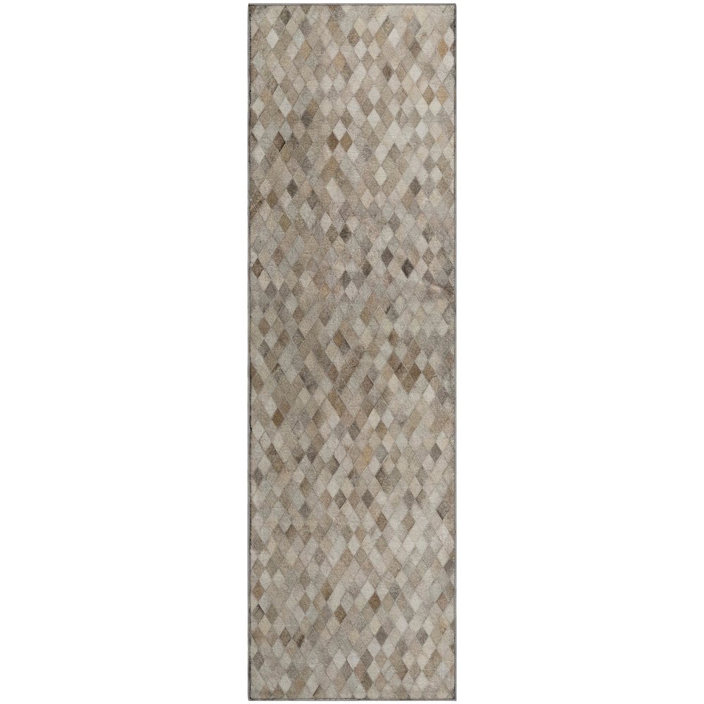 Luxury Washable Indoor/Outdoor Bozeman Gray 2'3" x 7'6" Runner Rug. Picture 1