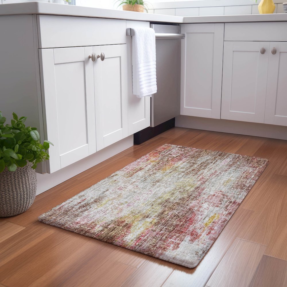 Luxury Washable Boca Blush 1'8" x 2'6" Rug. Picture 5