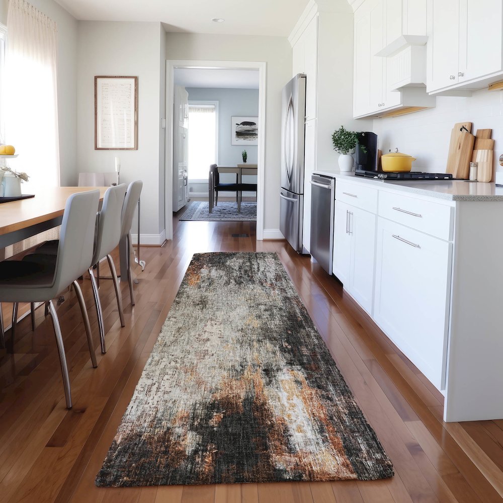 Luxury Washable Boca Gray 2'3" x 7'6" Runner Rug. Picture 5