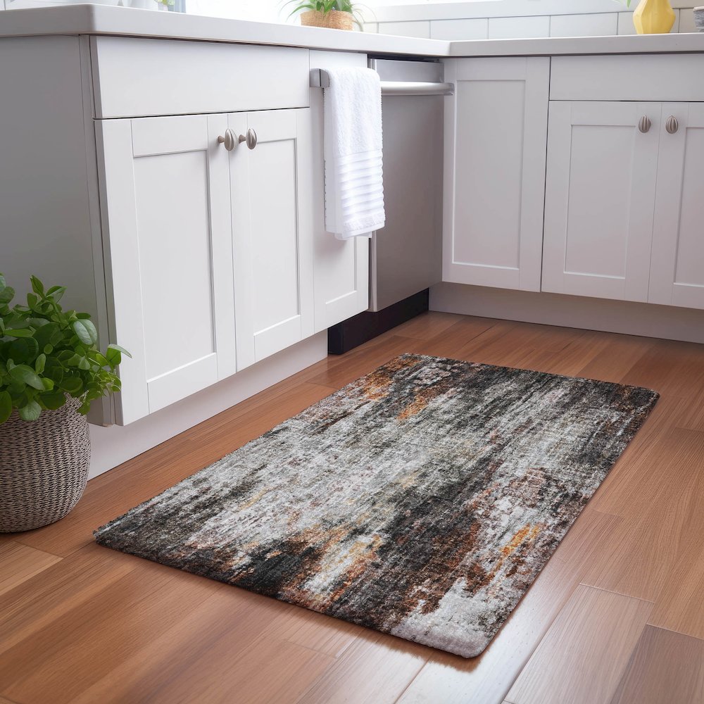 Luxury Washable Boca Gray 1'8" x 2'6" Rug. Picture 5