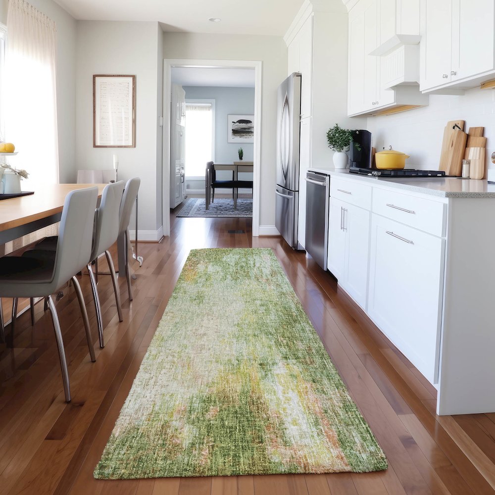 Luxury Washable Boca Sage 2'3" x 7'6" Runner Rug. Picture 5