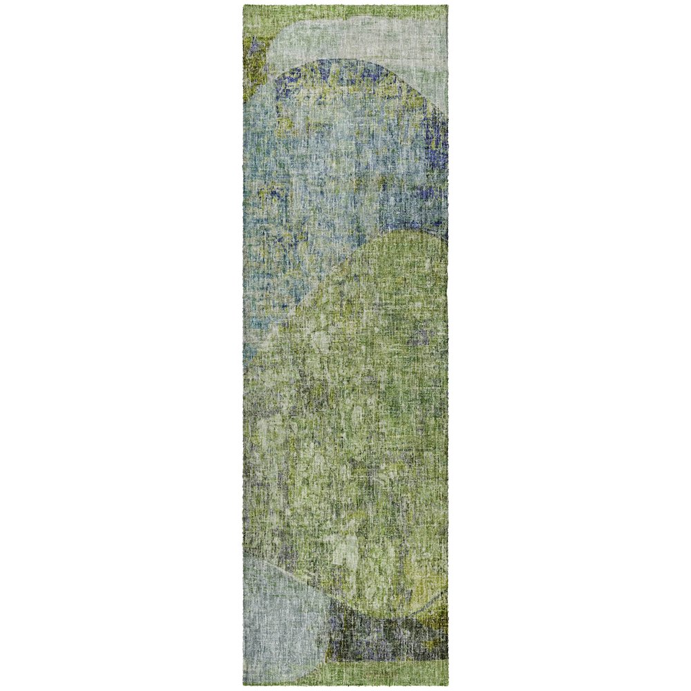 Luxury Washable Boca Aloe 2'3" x 7'6" Runner Rug. Picture 1