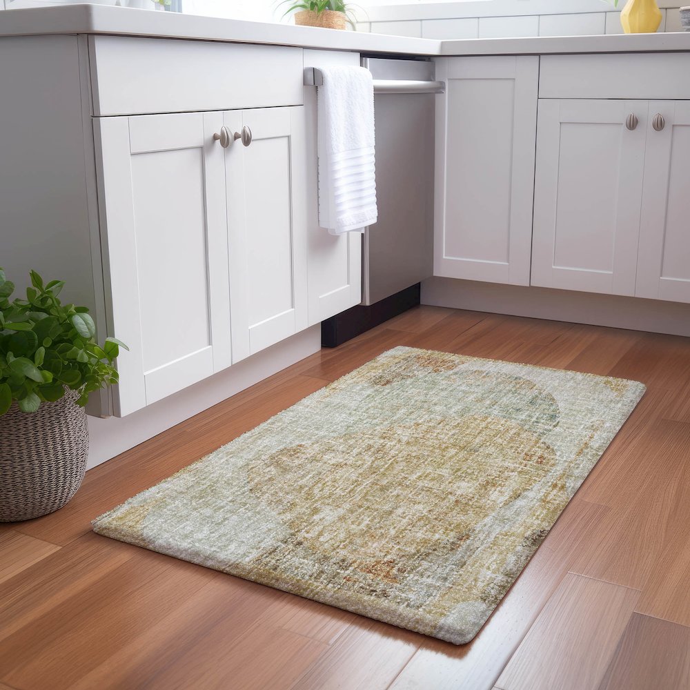 Luxury Washable Boca Taupe 1'8" x 2'6" Rug. Picture 5