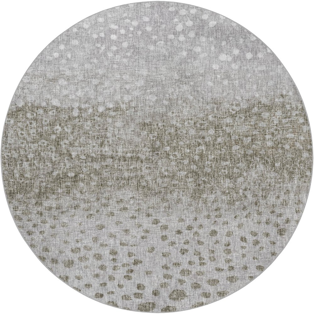 Luxury Washable Boca Taupe 8' x 8' Round Rug. Picture 1