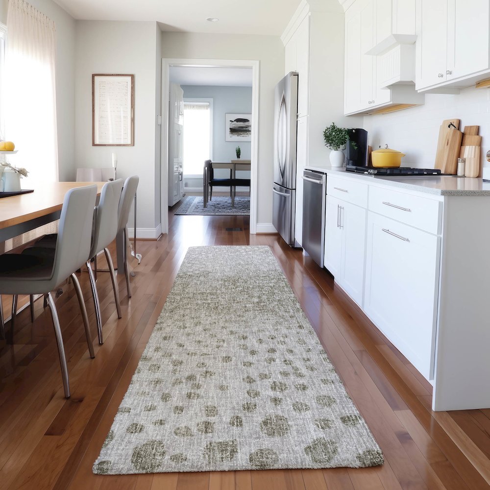 Luxury Washable Boca Taupe 2'3" x 7'6" Runner Rug. Picture 5