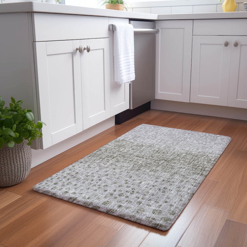 Luxury Washable Boca Taupe 1'8" x 2'6" Rug. Picture 5