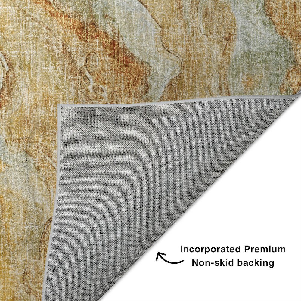 Luxury Washable Boca Copper 1'8" x 2'6" Rug. Picture 4