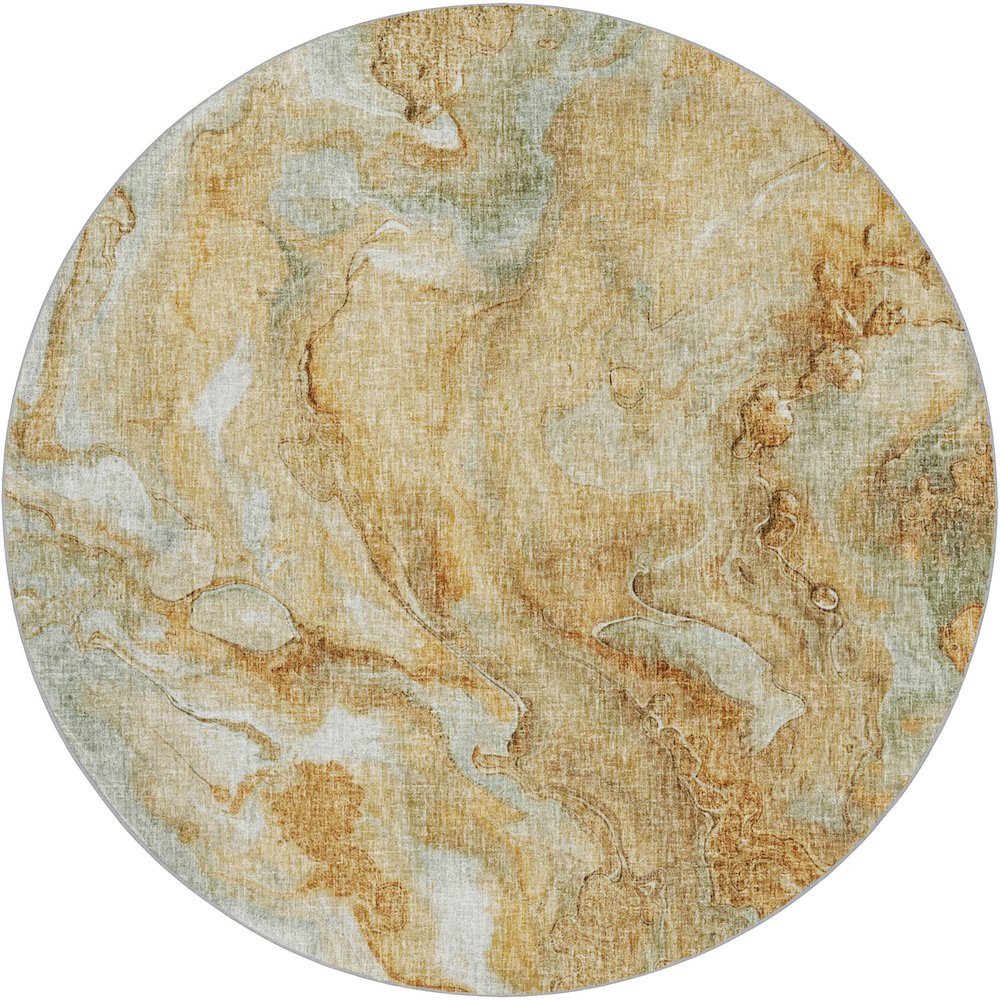 Luxury Washable Boca Copper 8' x 8' Round Rug. Picture 1