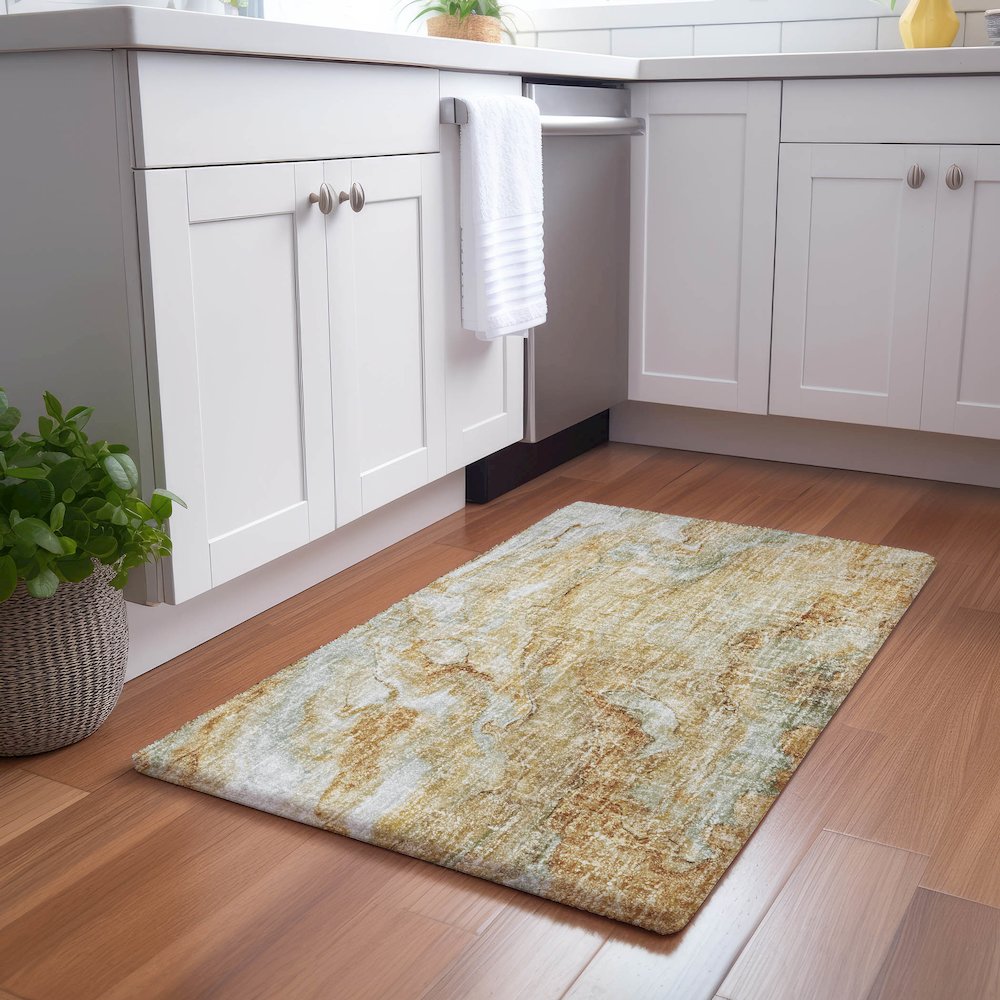 Luxury Washable Boca Copper 1'8" x 2'6" Rug. Picture 5