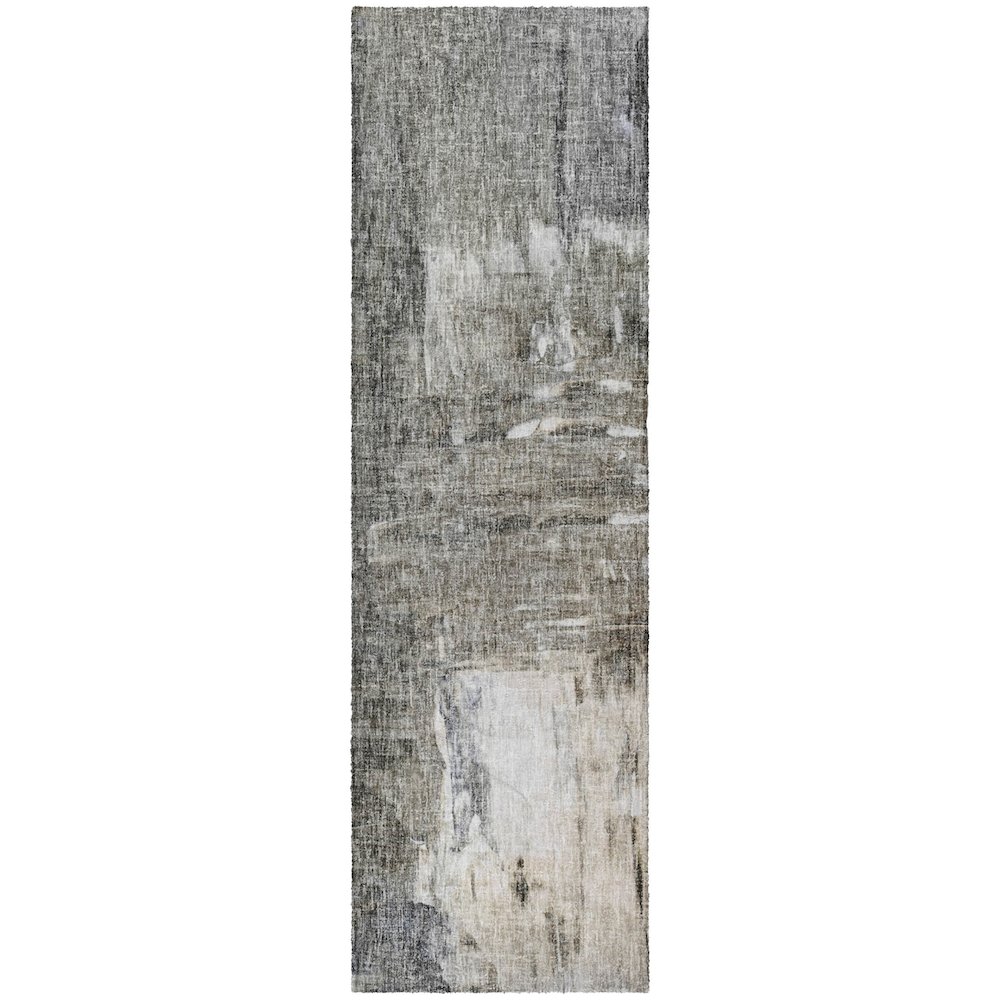 Luxury Washable Boca Gray 2'3" x 7'6" Runner Rug. Picture 1