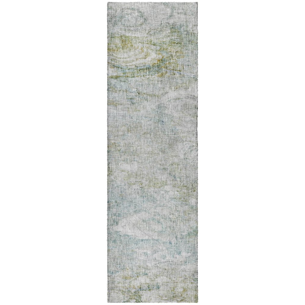 Luxury Washable Boca Seafoam 2'3" x 7'6" Runner Rug. Picture 1