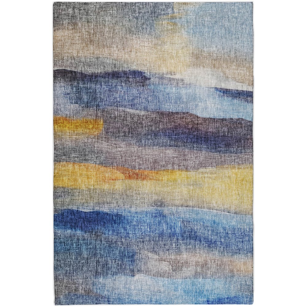 Luxury Washable Boca Blue 2'6" x 3'10" Rug. Picture 1