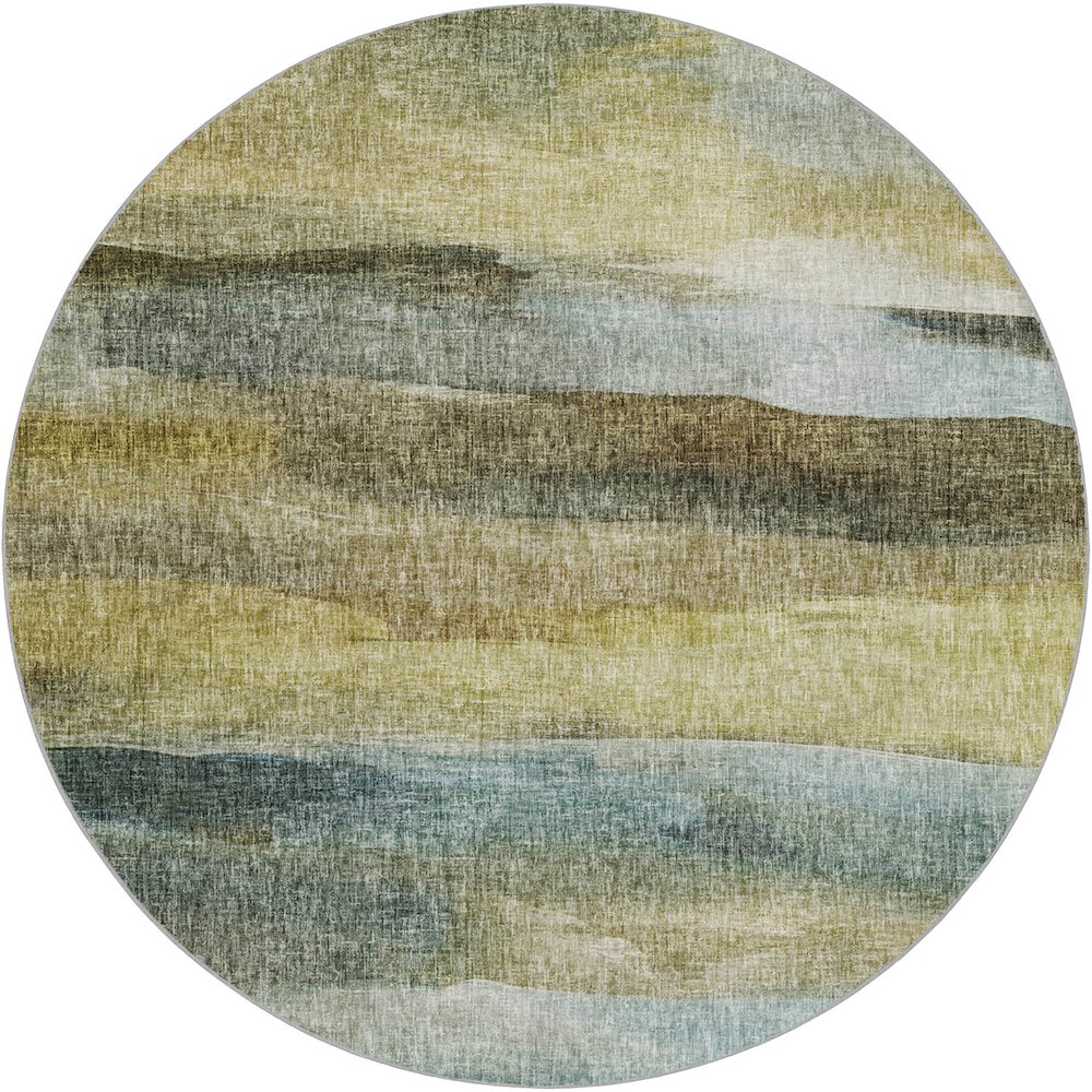 Luxury Washable Boca Khaki 8' x 8' Round Rug. Picture 1