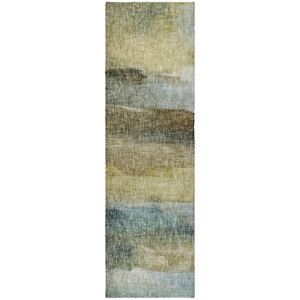 Luxury Washable Boca Khaki 2'3" x 7'6" Runner Rug. Picture 1
