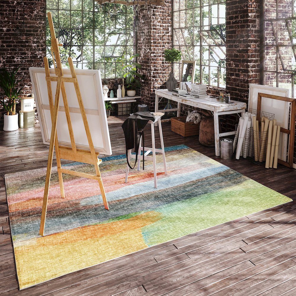 Luxury Washable Boca Salmon 2'6" x 3'10" Rug. Picture 5