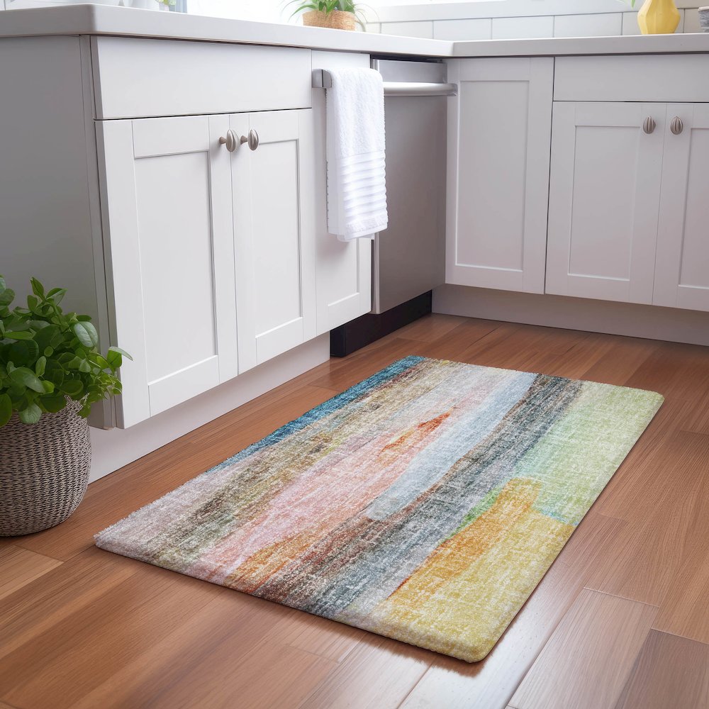Luxury Washable Boca Salmon 1'8" x 2'6" Rug. Picture 5