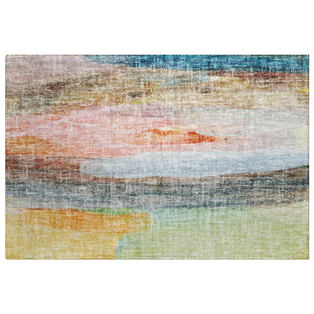 Luxury Washable Boca Salmon 1'8" x 2'6" Rug. Picture 1