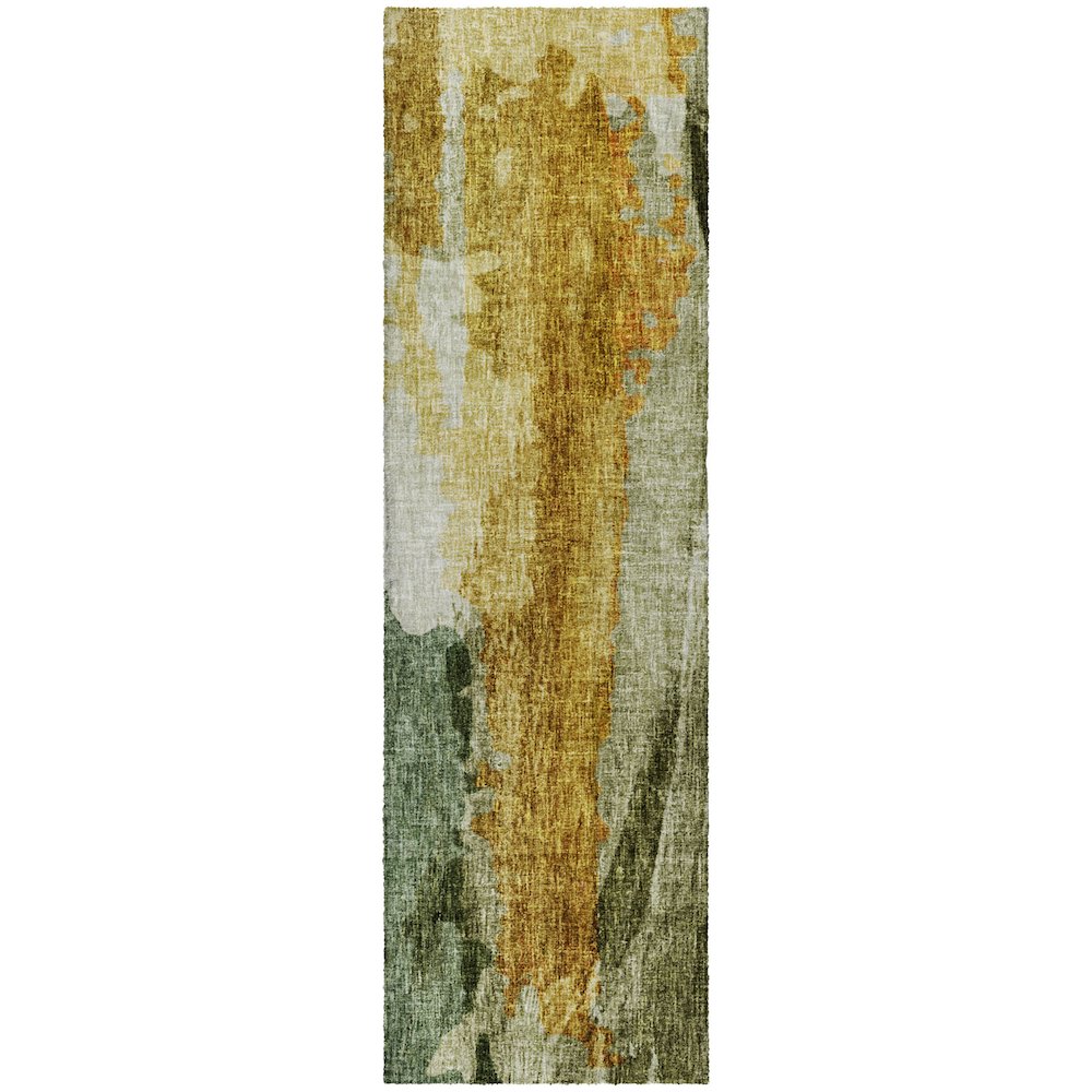 Luxury Washable Boca Aloe 2'3" x 7'6" Runner Rug. Picture 1