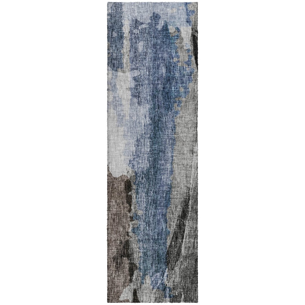Luxury Washable Boca Pewter 2'3" x 7'6" Runner Rug. Picture 1
