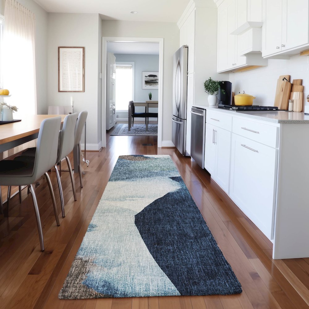Luxury Washable Boca Denim 2'3" x 7'6" Runner Rug. Picture 5
