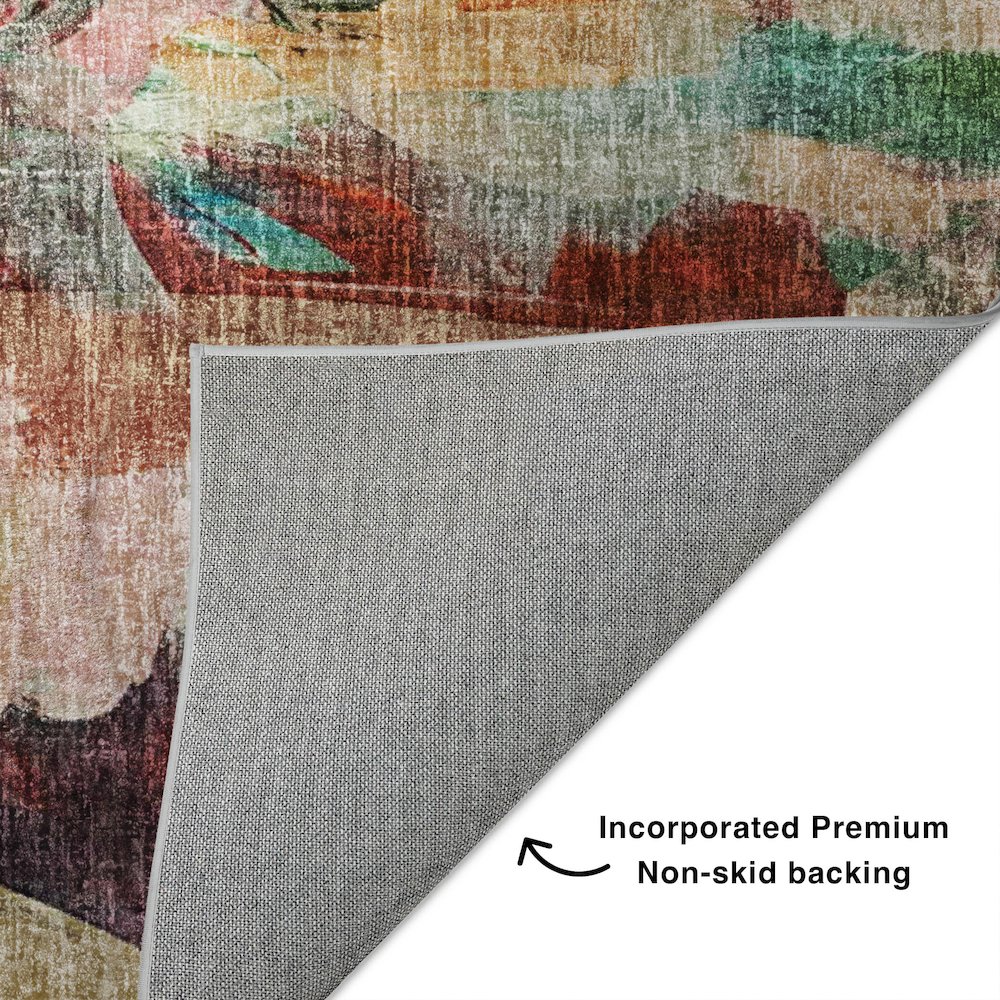 Luxury Washable Boca Paprika 1'8" x 2'6" Rug. Picture 4