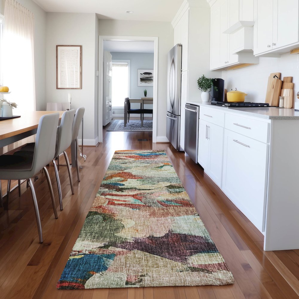 Luxury Washable Boca Paprika 2'3" x 7'6" Runner Rug. Picture 5
