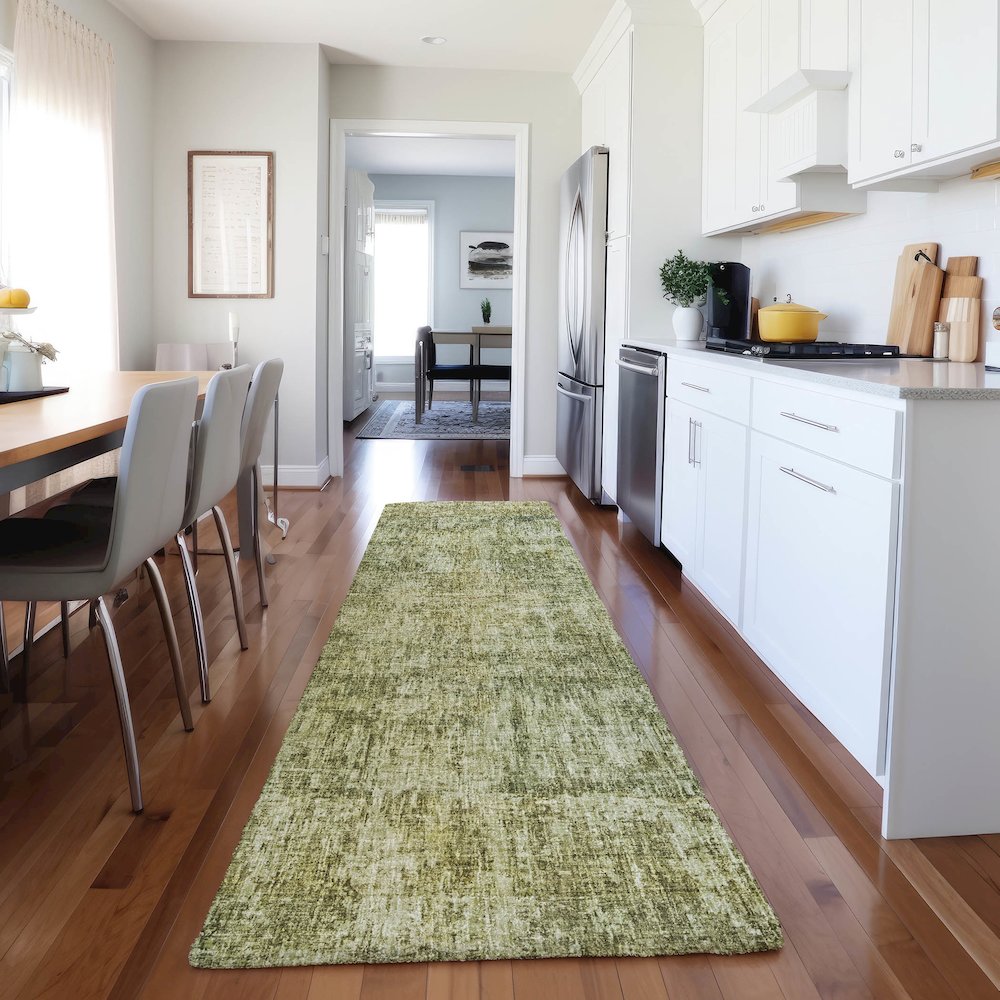 Luxury Washable Boca Aloe 2'3" x 7'6" Runner Rug. Picture 5
