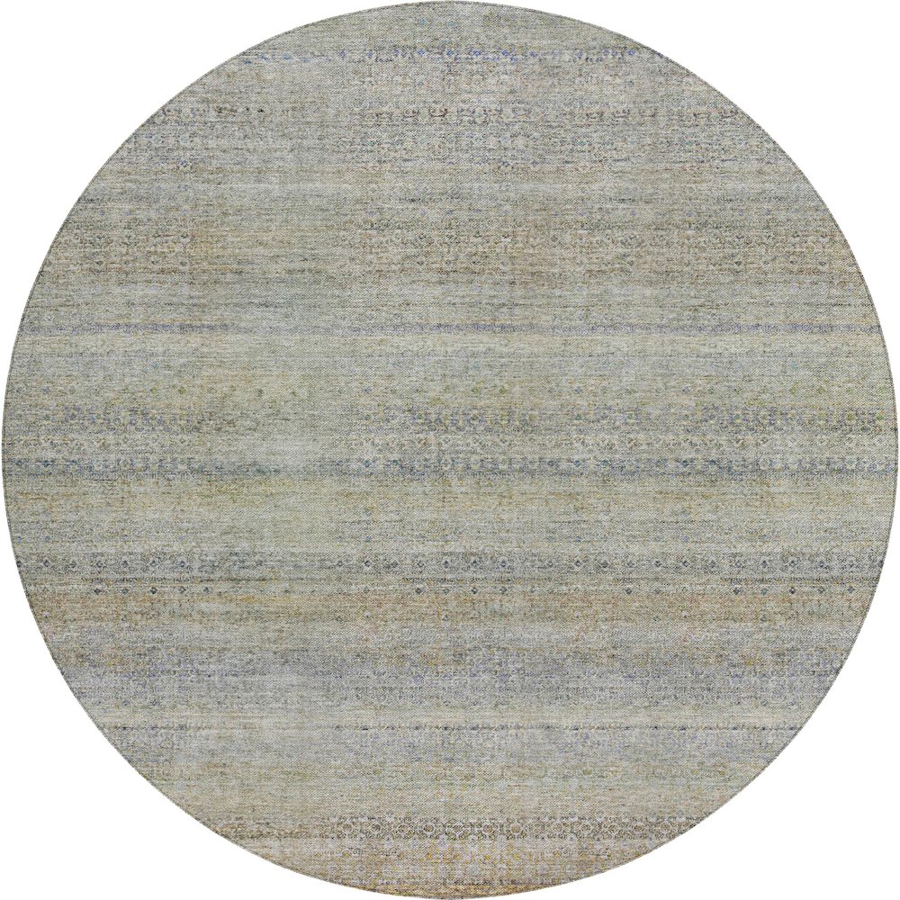 Luxury Washable Indoor/Outdoor Burano Seafoam 8' x 8' Round Rug. Picture 1