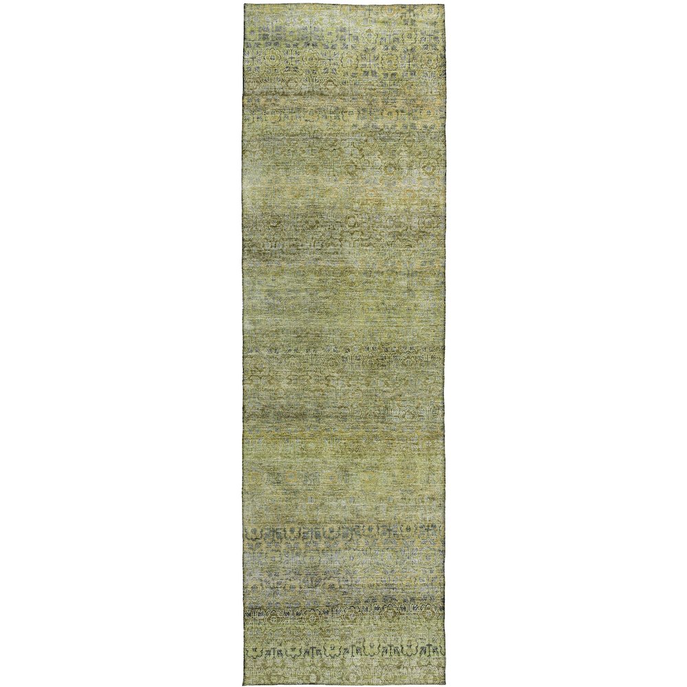 Luxury Washable Indoor/Outdoor Burano Aloe 2'3" x 7'6" Runner Rug. Picture 1
