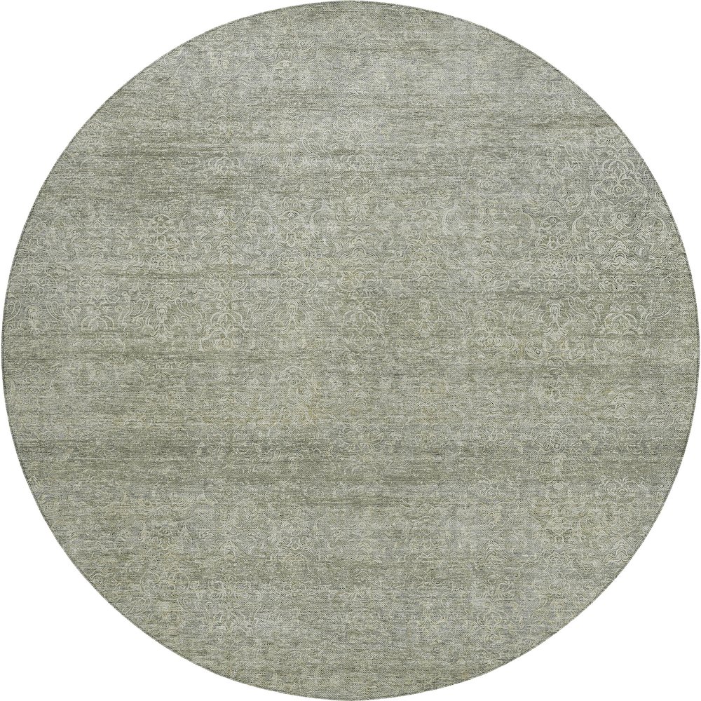 Luxury Washable Indoor/Outdoor Burano Sage 8' x 8' Round Rug. Picture 1