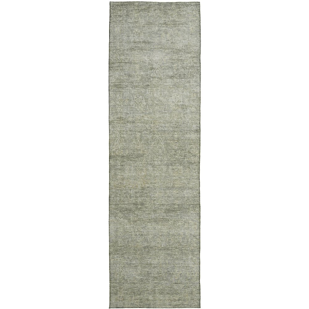 Luxury Washable Indoor/Outdoor Burano Sage 2'3" x 7'6" Runner Rug. Picture 1