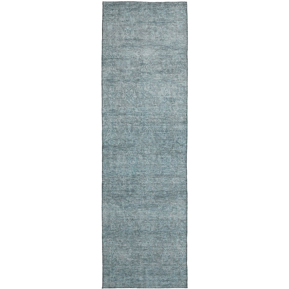 Luxury Washable Indoor/Outdoor Burano Seafoam 2'3" x 7'6" Runner Rug. Picture 1