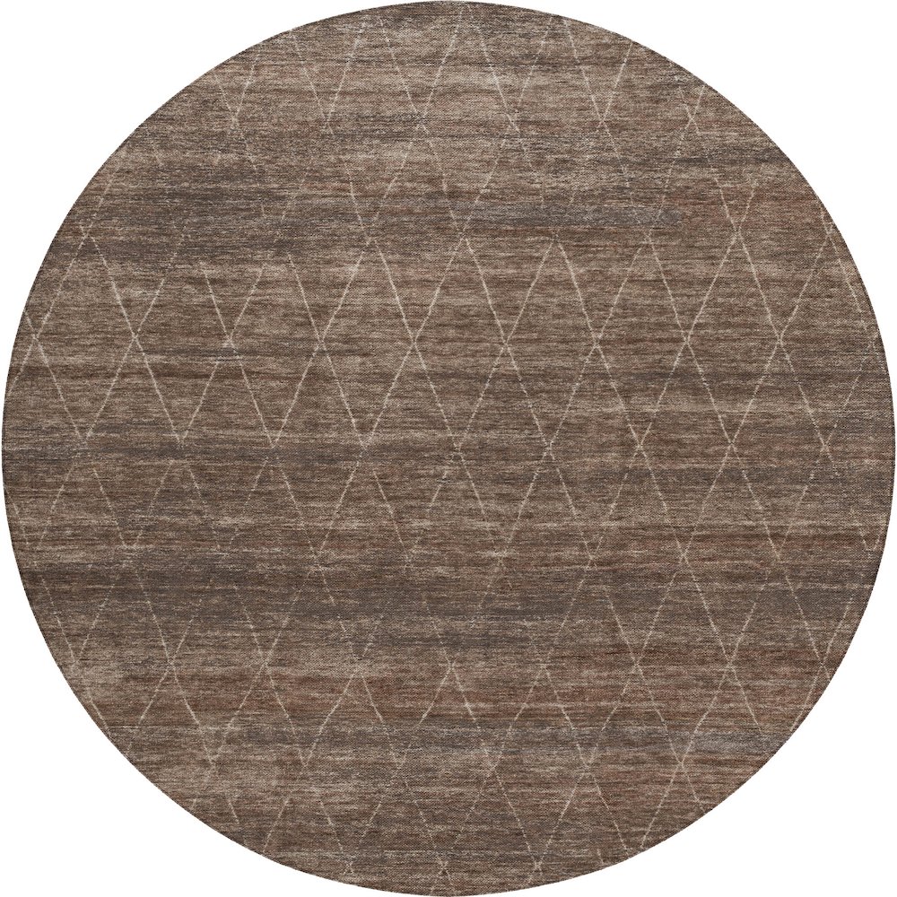 Luxury Washable Indoor/Outdoor Burano Coffee 8' x 8' Round Rug. Picture 1