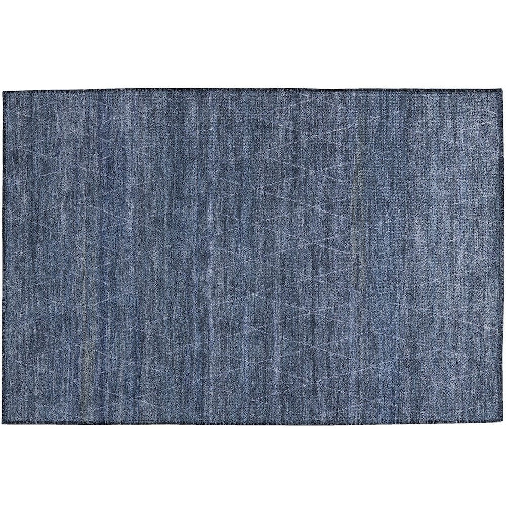 Luxury Washable Indoor/Outdoor Burano Navy 1'8" x 2'6" Rug. Picture 1