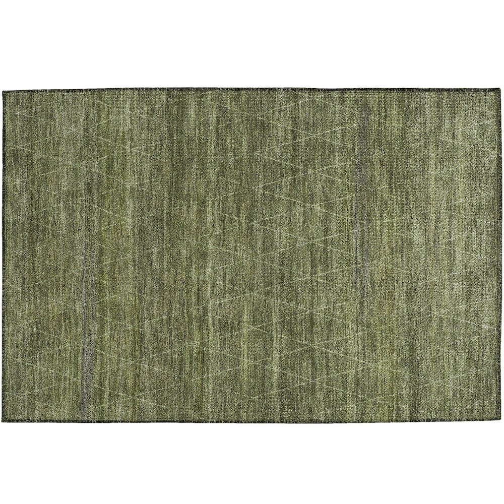 Luxury Washable Indoor/Outdoor Burano Olive 1'8" x 2'6" Rug. Picture 1