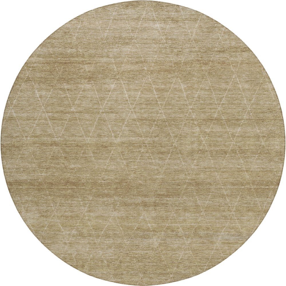 Luxury Washable Indoor/Outdoor Burano Wheat 8' x 8' Round Rug. Picture 1
