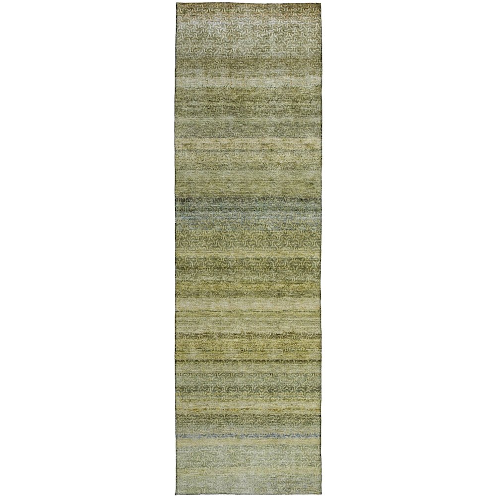 Luxury Washable Indoor/Outdoor Burano Aloe 2'3" x 7'6" Runner Rug. Picture 1